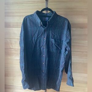 Pendleton Men’s Wool Blue Grey and Green Plaid Casual Shirt XL